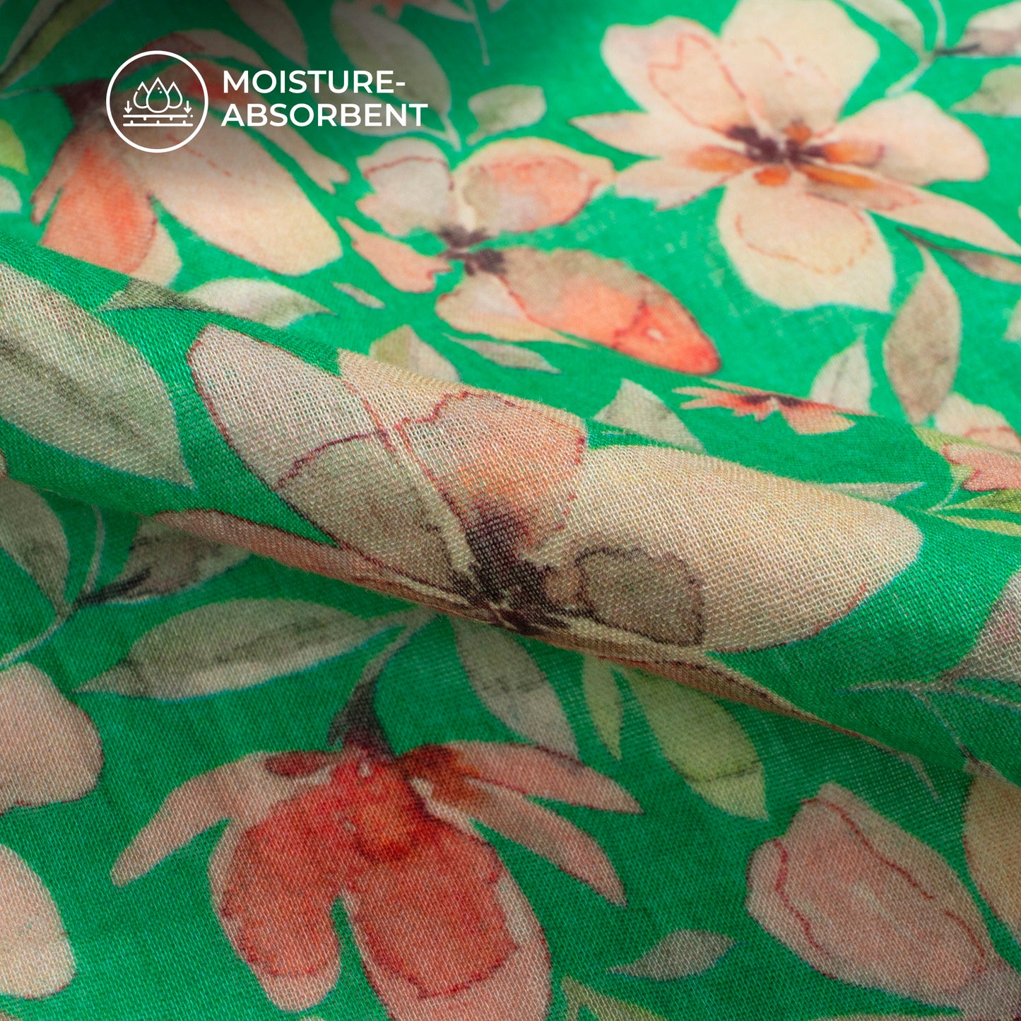 Trendy Floral Digital Print Pure Cotton Mulmul Fabric