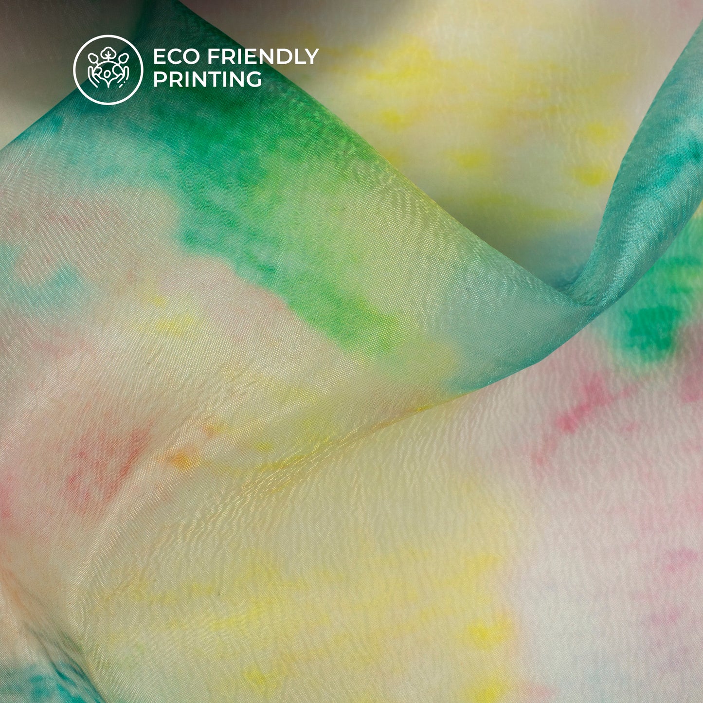 Attractive Tye And Dye Digital Print Organza Satin Fabric