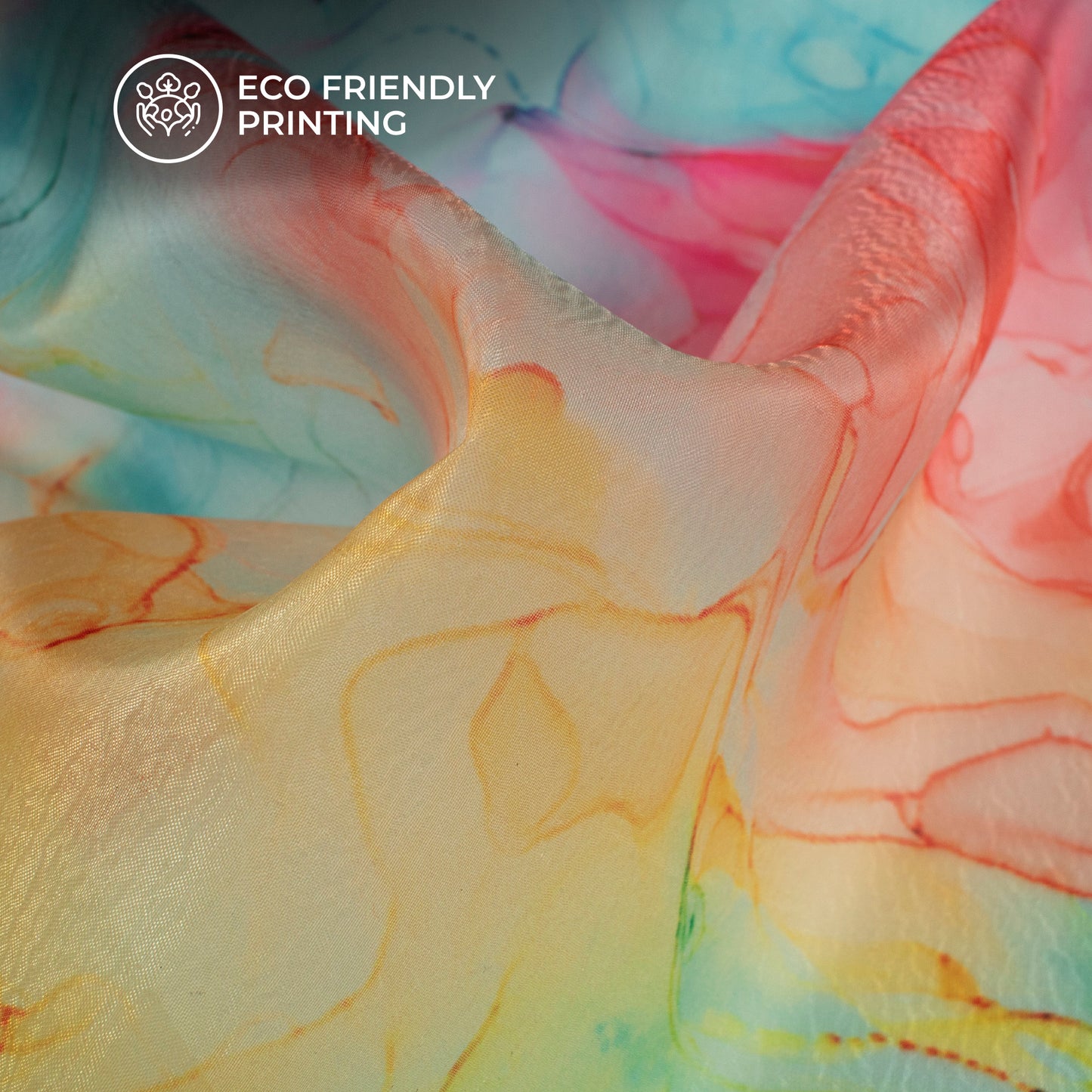 Best Tye And Dye Digital Print Organza Satin Fabric