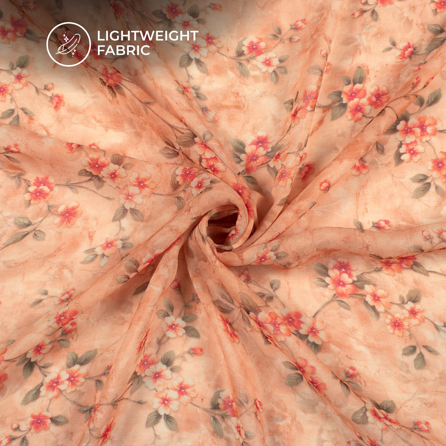 Blushing Floral Digital Print Pure Georgette Fabric
