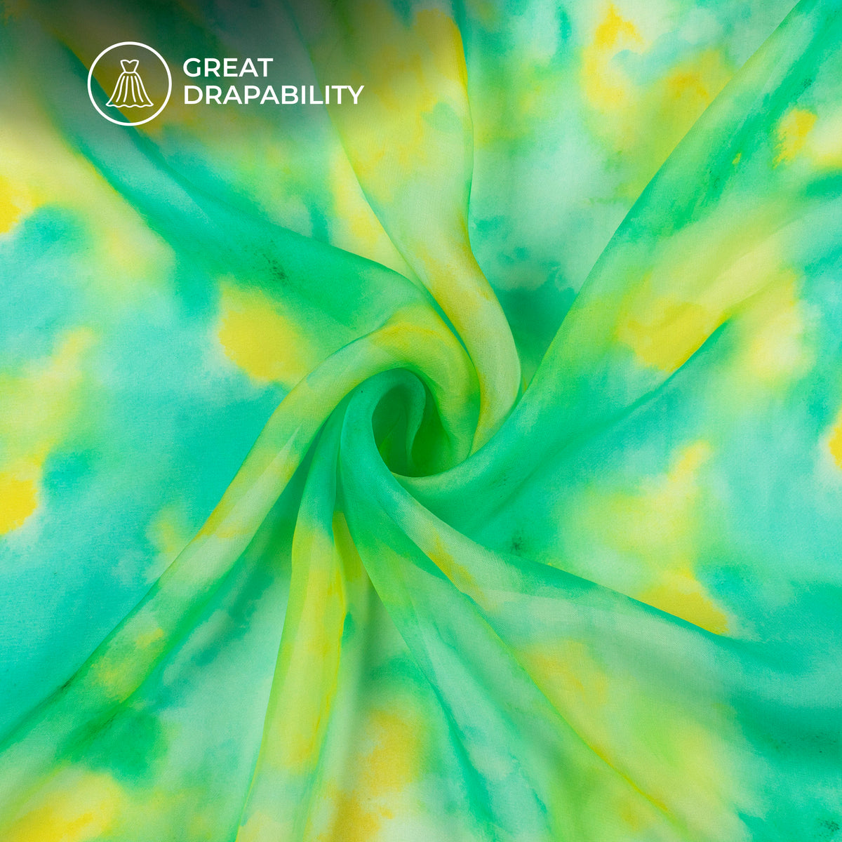 Attractive Tie Dye Digital Print Premium Pure Organza Fabric