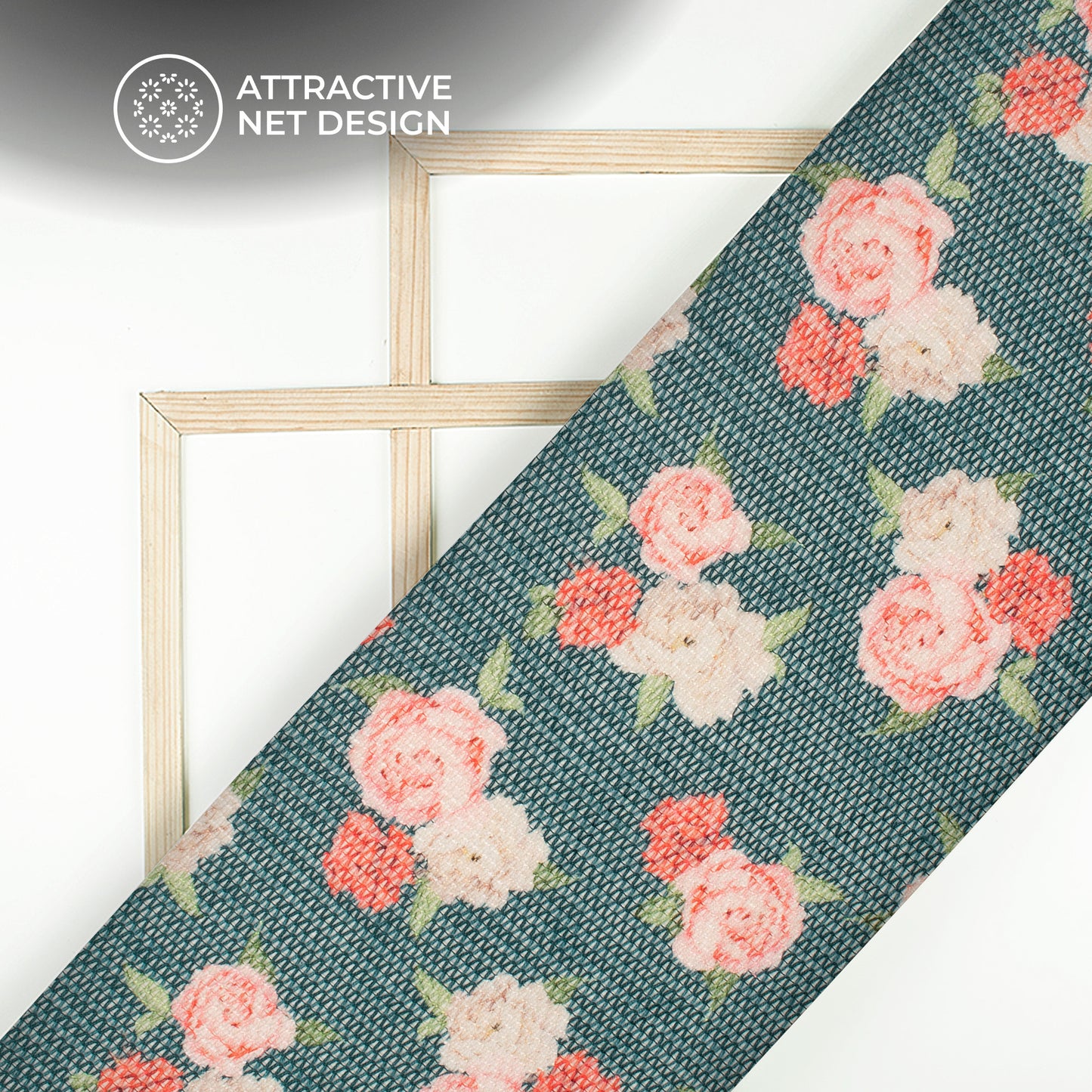 Azo Free Printed Tunisian Poly Crochet Net Fabric