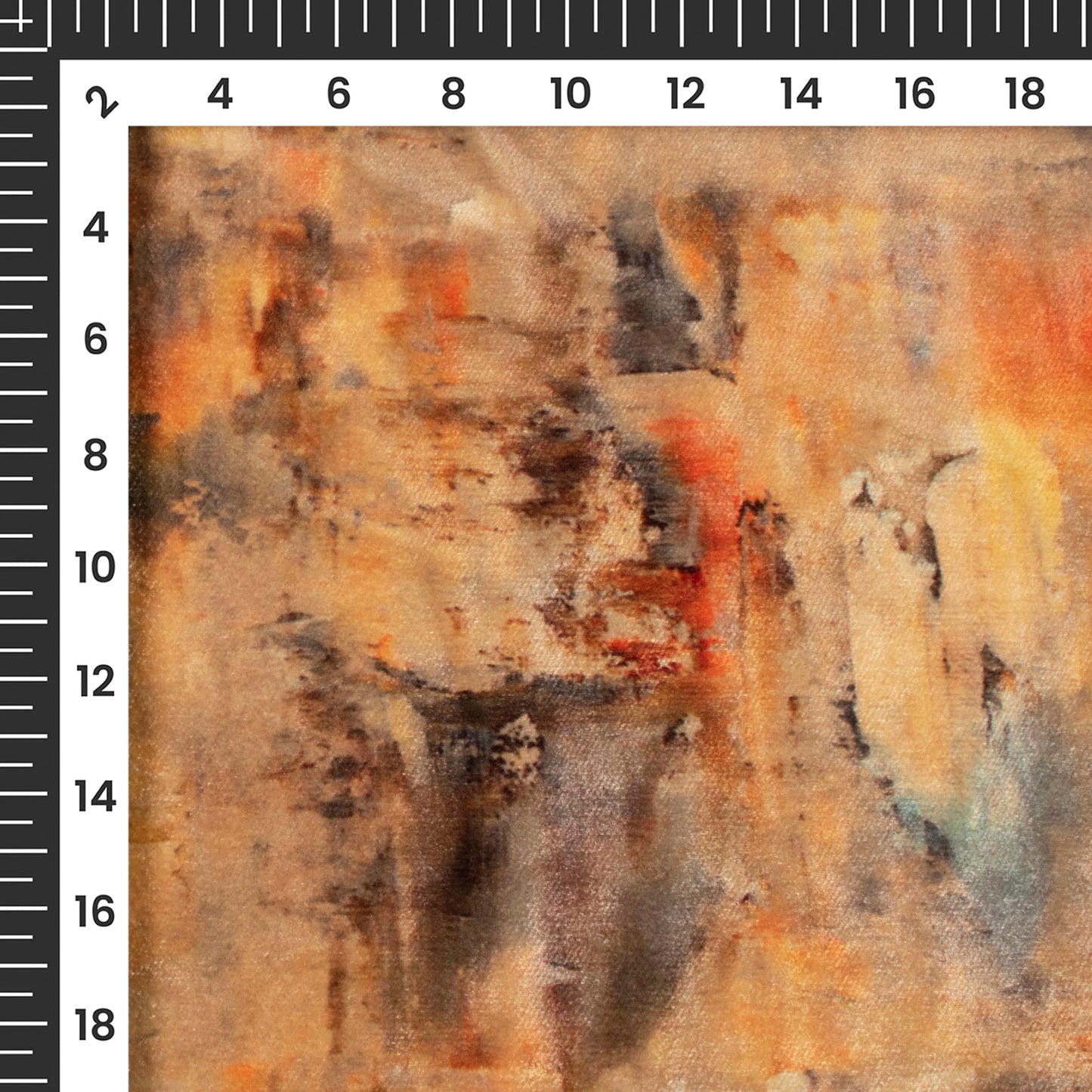 Camel Brown Tye And Dye Pattern Digital Print Velvet Fabric
