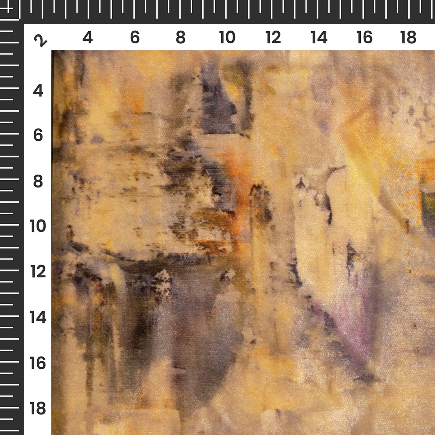 Golden Yellow Tye And Dye Pattern Digital Print Velvet Fabric