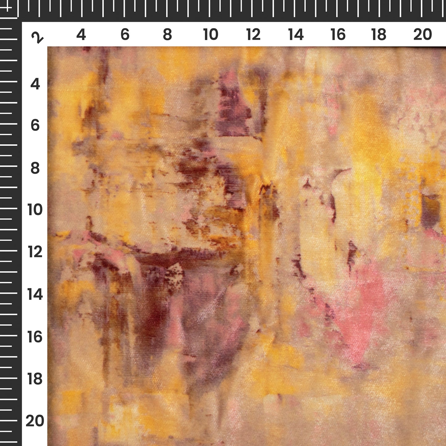 Golden Yellow Tye And Dye Pattern Digital Print Velvet Fabric