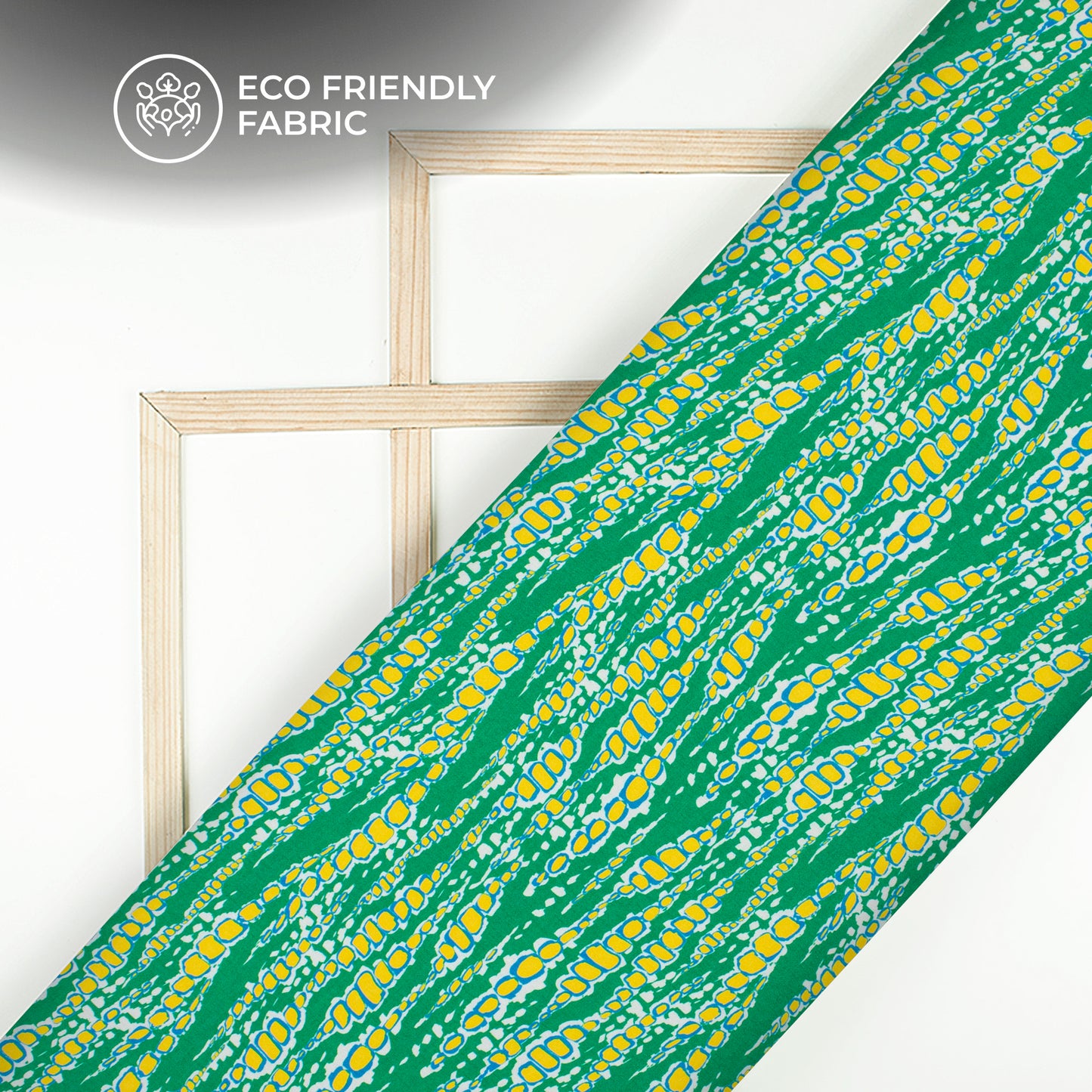 Forest Green Shiiborii Digital Print Crepe Silk Fabric