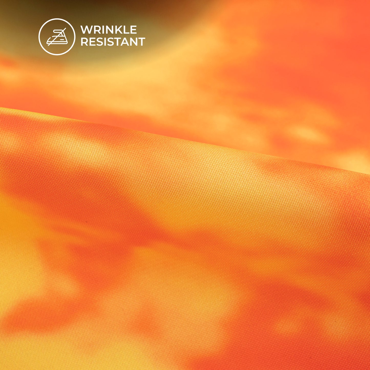 Yellow Tye And Dye Digital Print Imported Satin Fabric