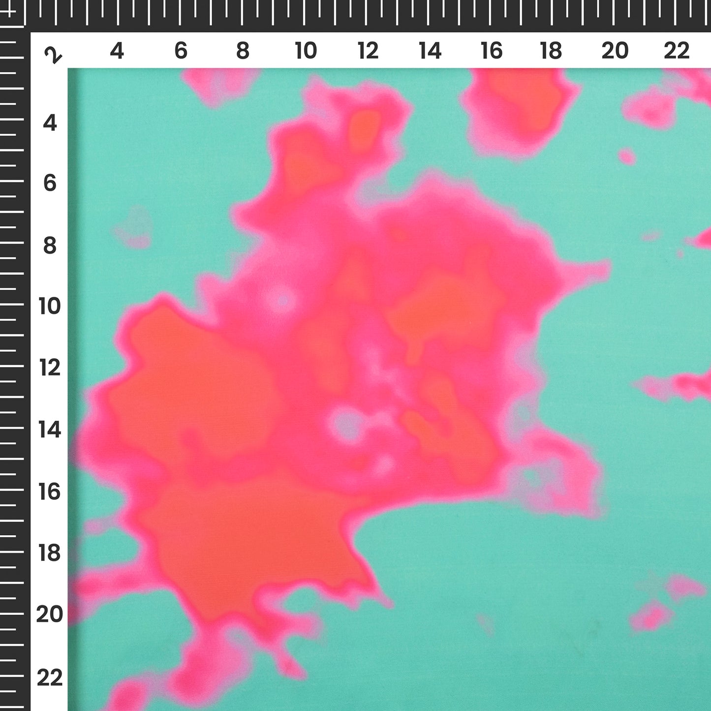 Emerald Green Tye And Dye Digital Print Imported Satin Fabric