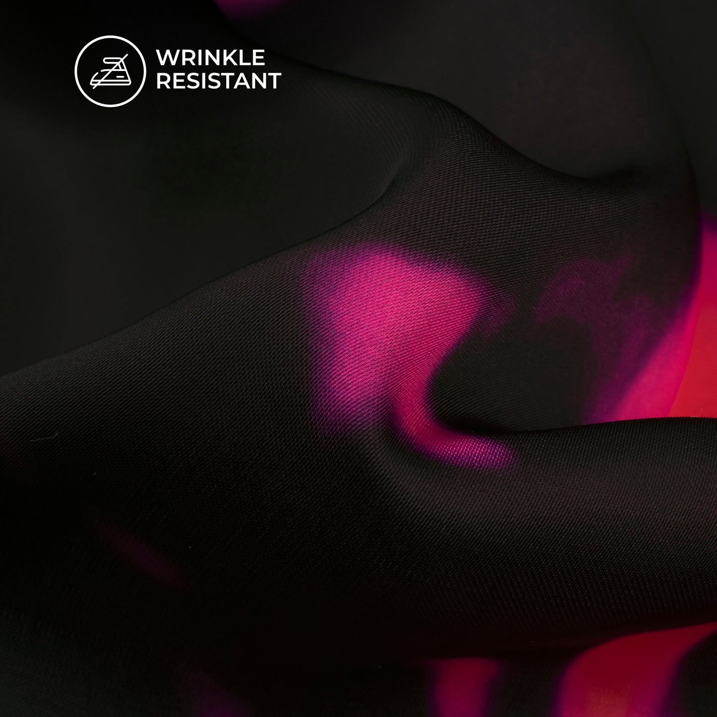 Black Tye And Dye Digital Print Imported Satin Fabric