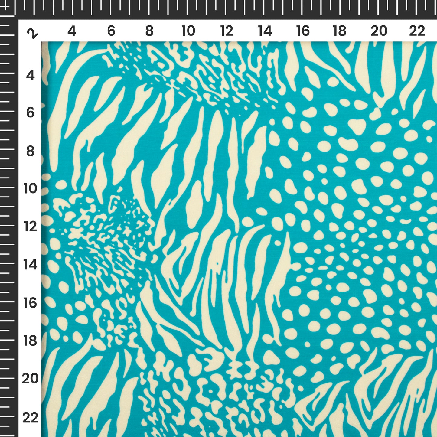 Tiffany blue Abstract Digital Print Imported Satin Fabric