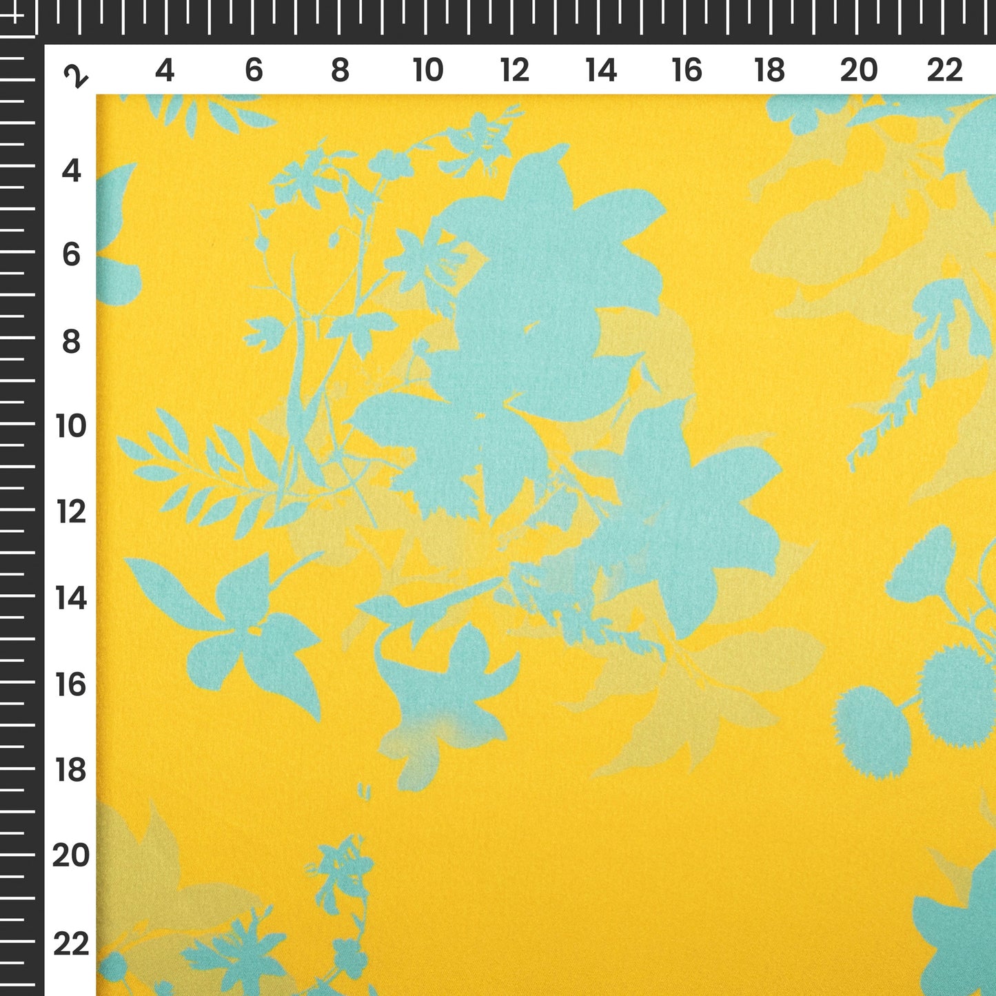 Yellow Floral Digital Print Japan Satin Fabric