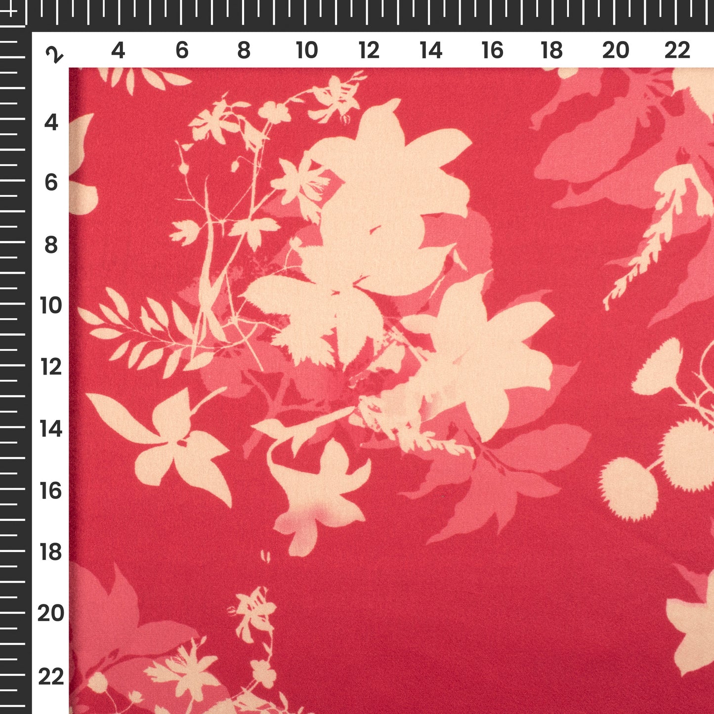 Auburn Browr Floral Digital Print Japan Satin Fabric