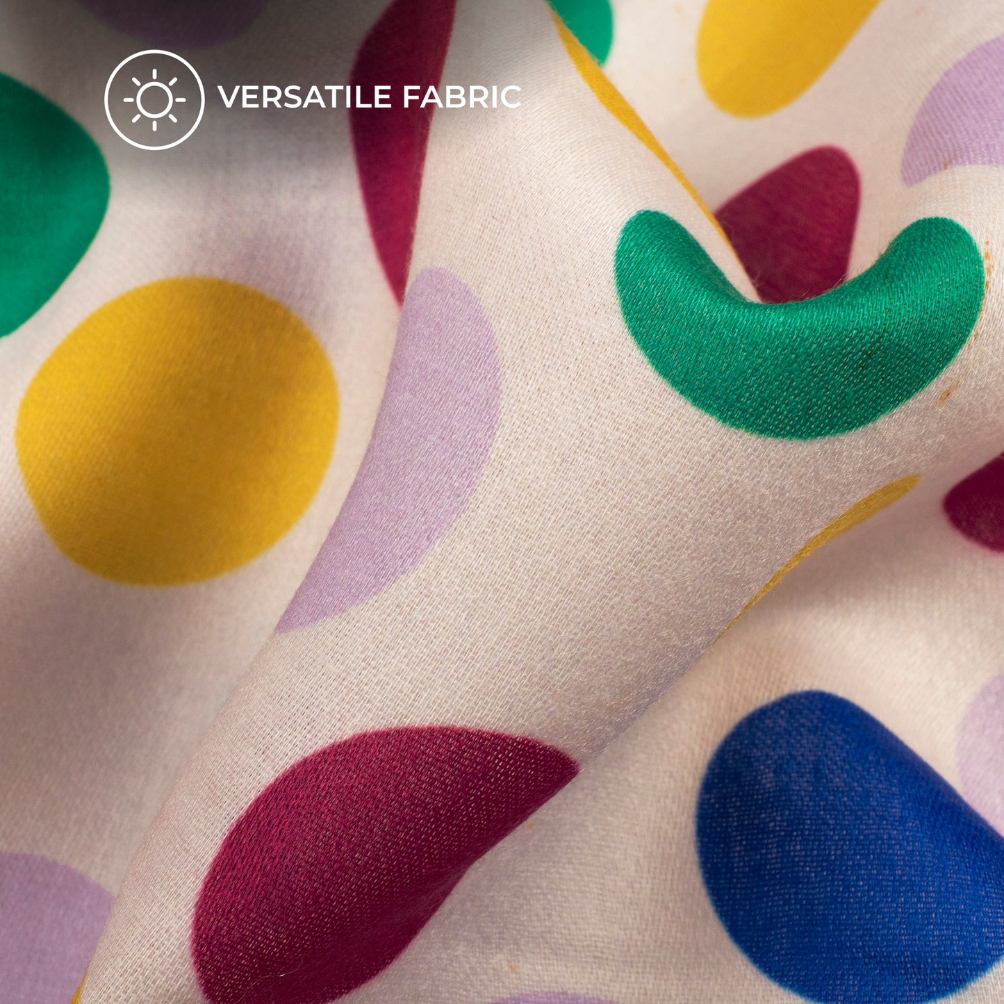 Multi-Color Polka Dots Digital Print Poly Glazed Cotton Fabric