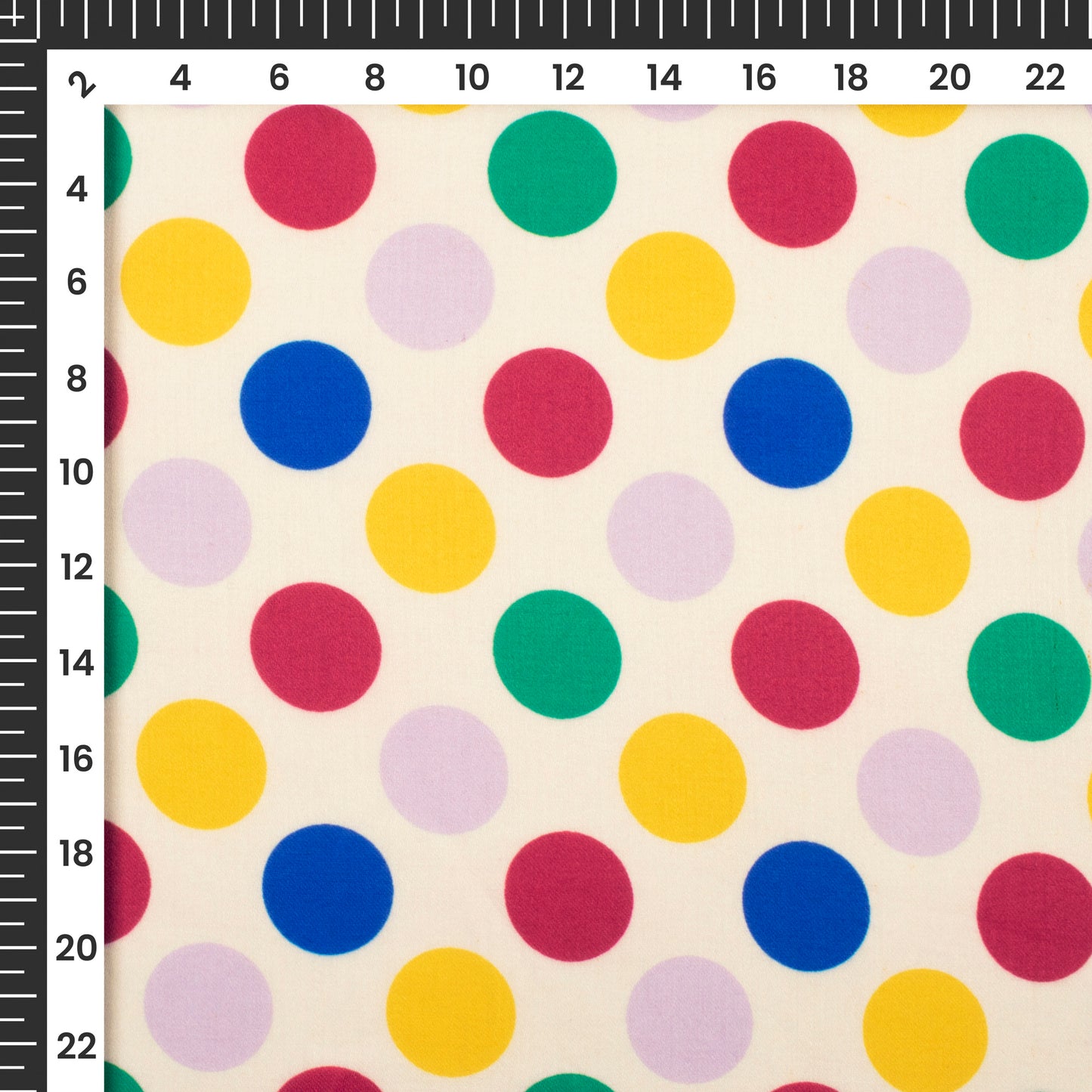 Multi-Color Polka Dots Digital Print Poly Glazed Cotton Fabric