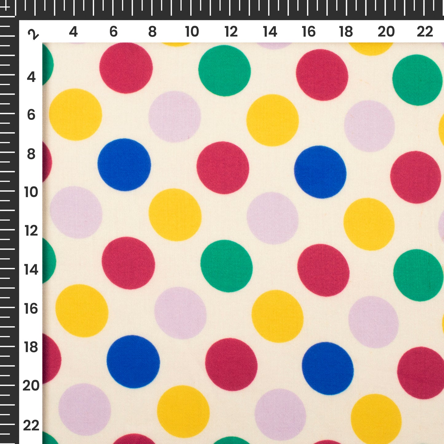 Multi-Color Polka Dots Digital Print Poly Glazed Cotton Fabric