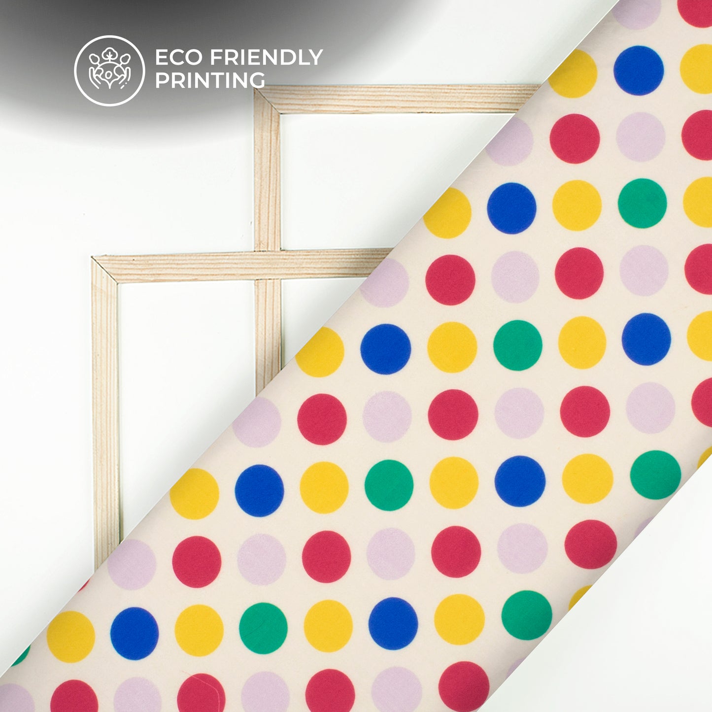 Multi-Color Polka Dots Digital Print Poly Glazed Cotton Fabric