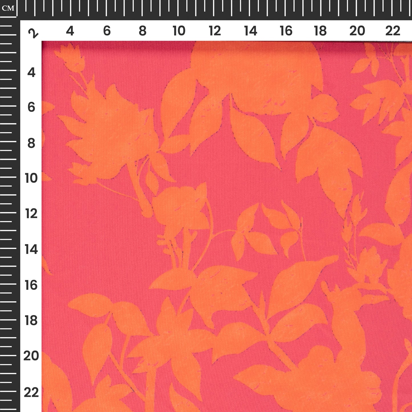 Venetien Red Floral Digital Print Butter Crepe Fabric
