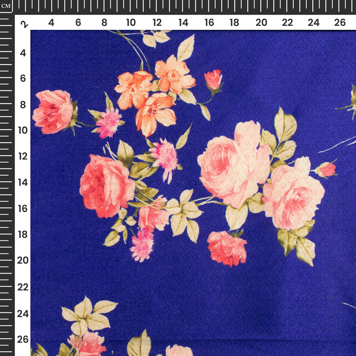 Royal Blue Floral Jacquard Booti Art Silk Fabric (Width 56 Inches)