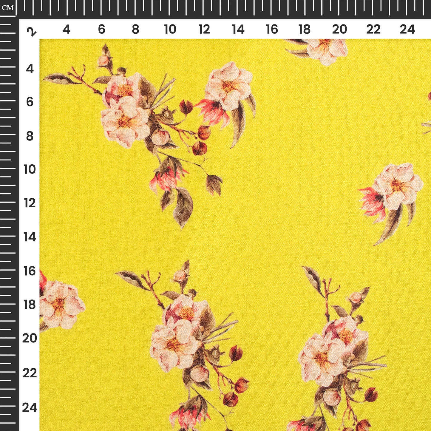 Lemon Yellow Floral Jacquard Booti Art Silk Fabric (Width 56 Inches)
