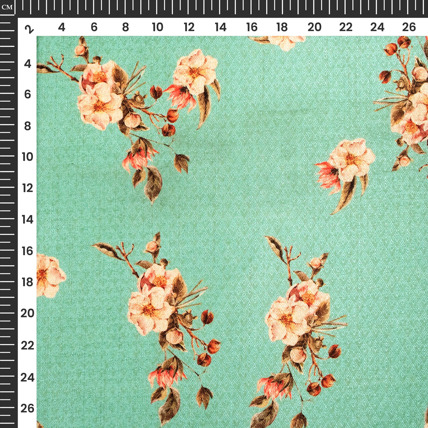 Mint Green Floral Jacquard Booti Art Silk Fabric (Width 56 Inches)