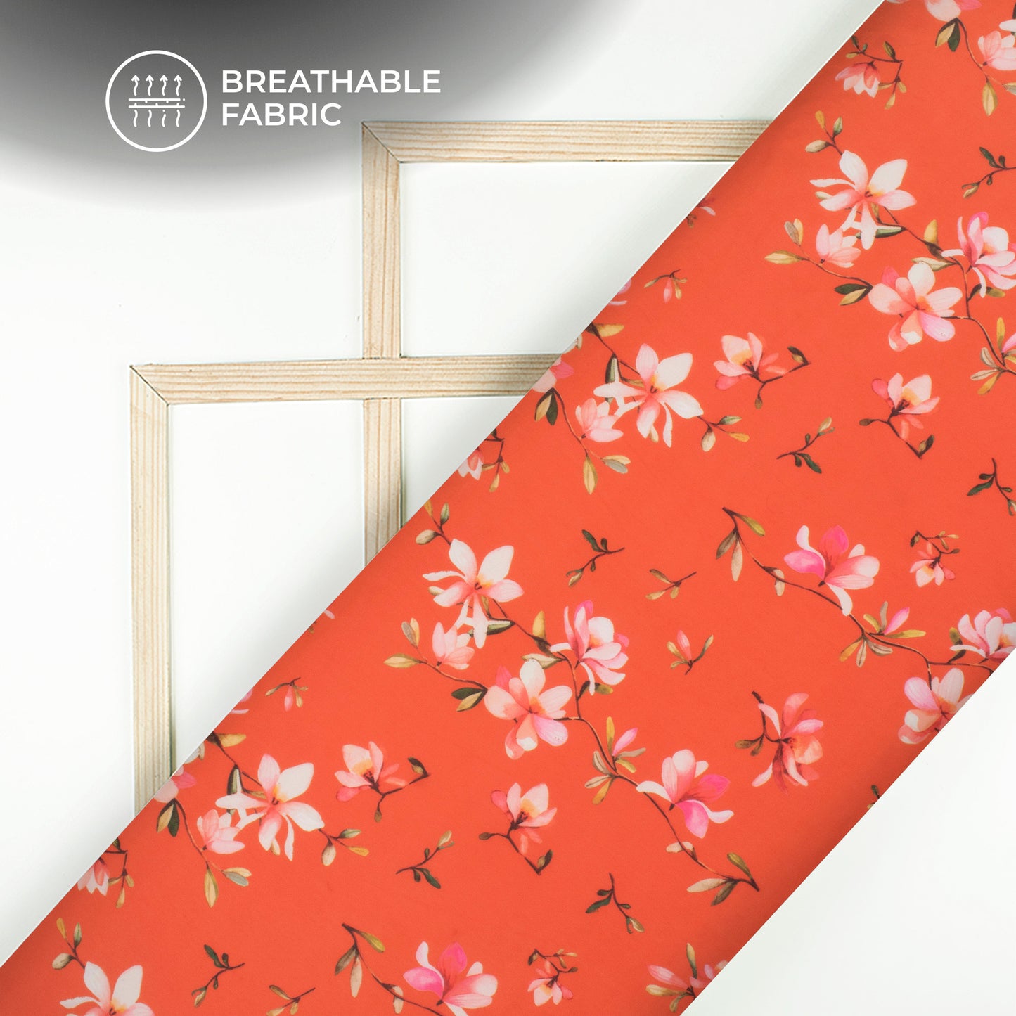 Rose Red Floral Digital Print Georgette Fabric