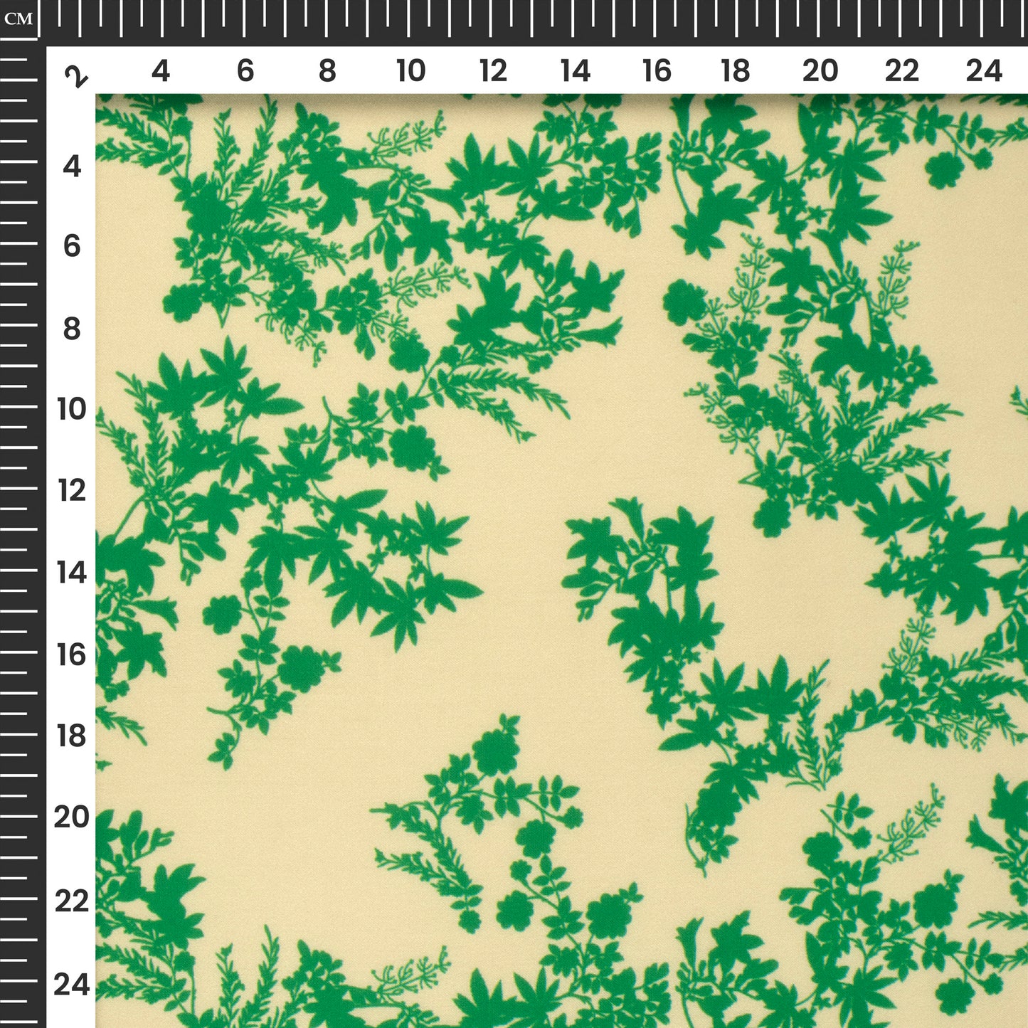 Dark Green Floral Digital Print Georgette Satin Fabric