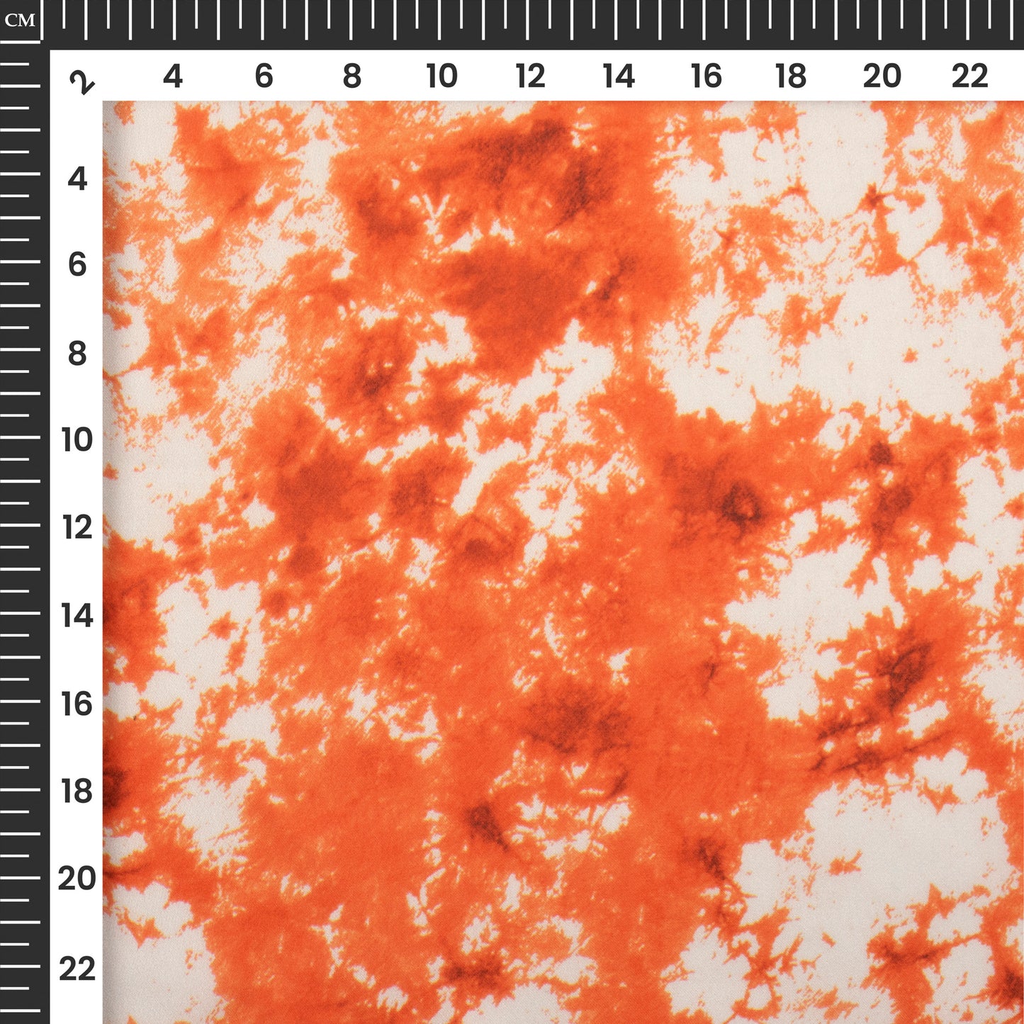 Fire Orange Tye And Dye Digital Print Georgette Satin Fabric