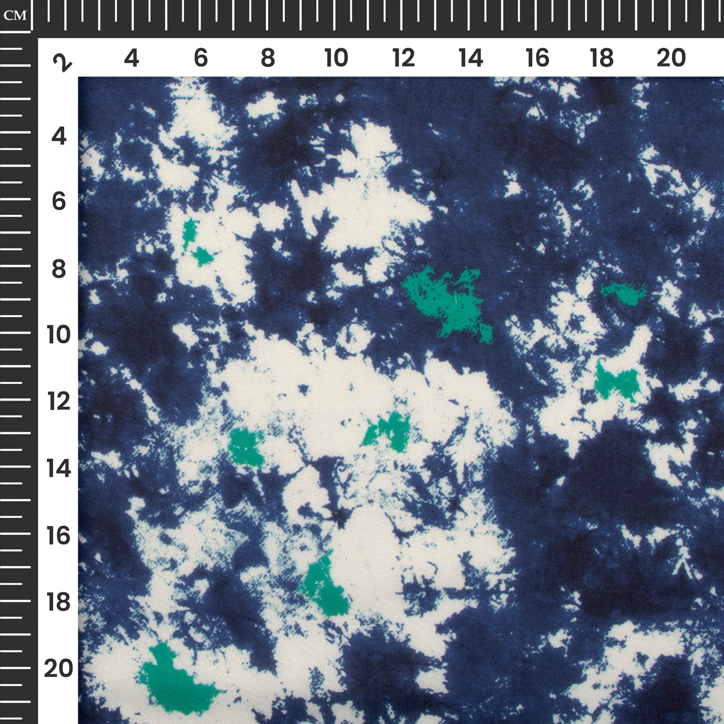 Indiigo blue Tye And Dye Digital Print Georgette Satin Fabric