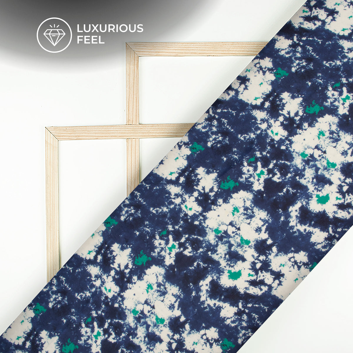 Indigo blue Tie And Dye Digital Print Georgette Satin Fabric
