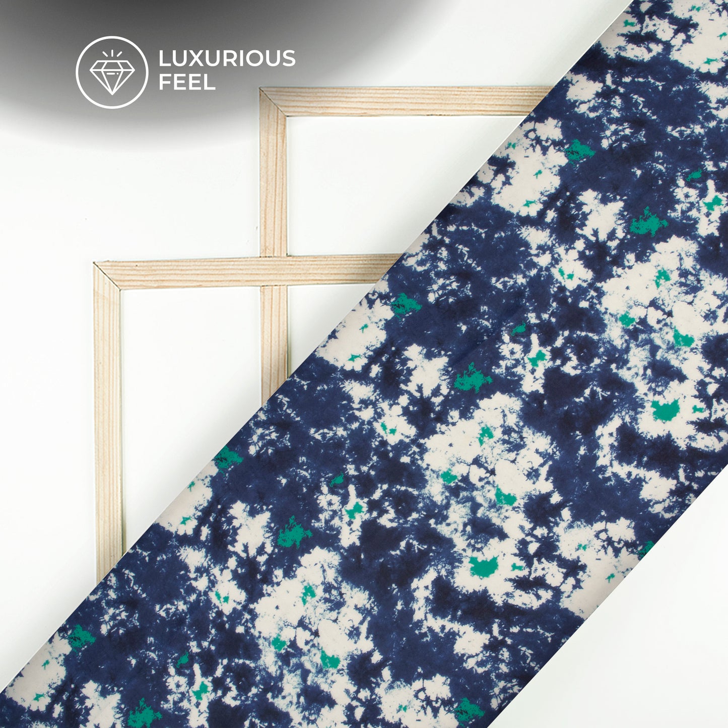 Indiigo blue Tye And Dye Digital Print Georgette Satin Fabric