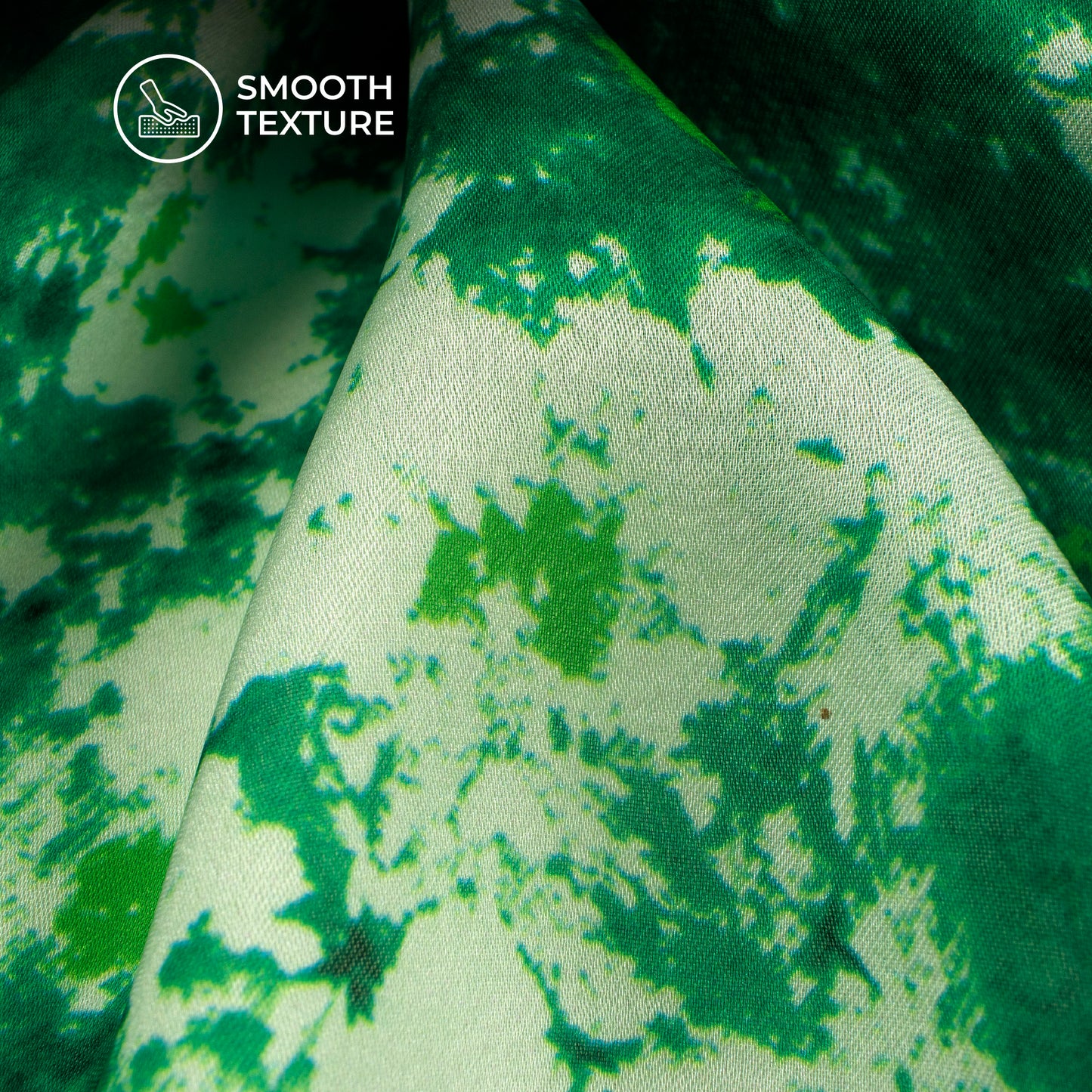 Forest Green Tye And Dye Digital Print Georgette Satin Fabric