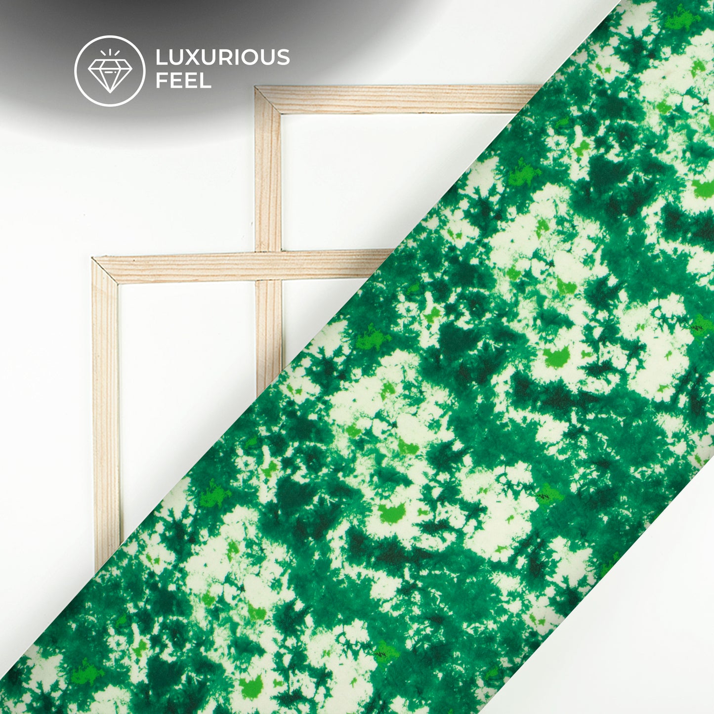 Forest Green Tye And Dye Digital Print Georgette Satin Fabric