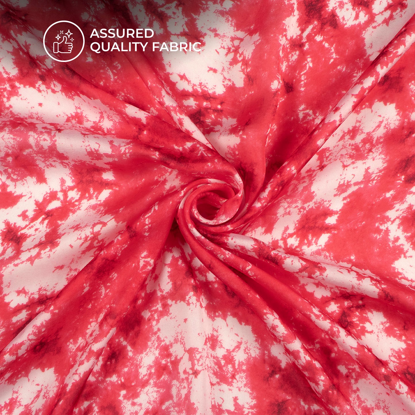 Rose Red Tye And Dye Digital Print Georgette Satin Fabric