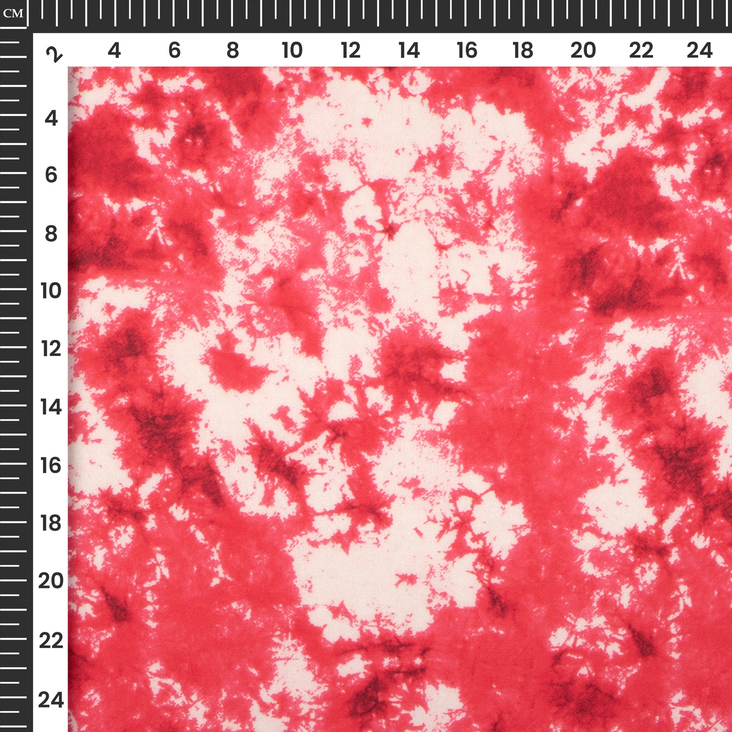 Rose Red Tye And Dye Digital Print Georgette Satin Fabric