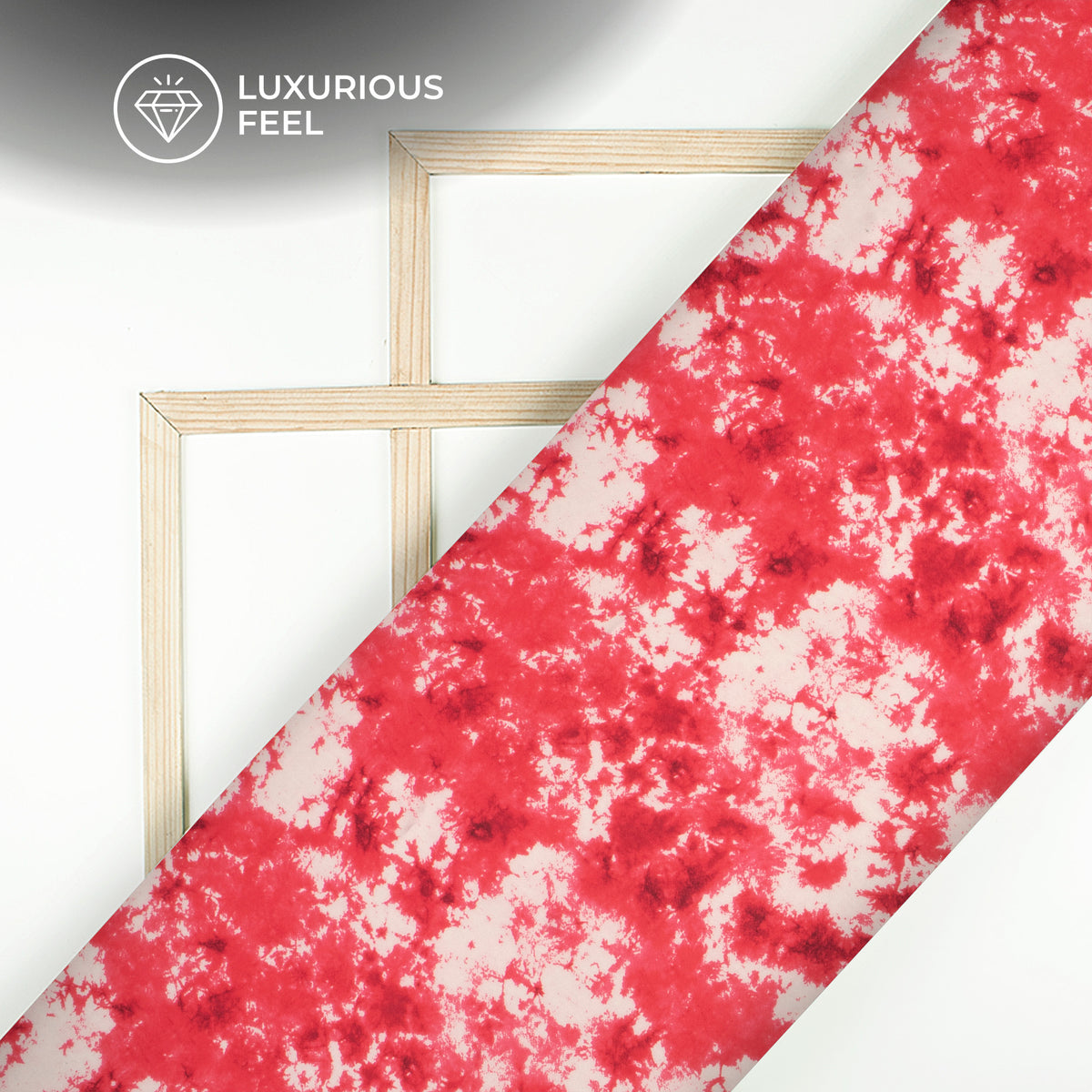 Rose Red Tie And Dye Digital Print Georgette Satin Fabric