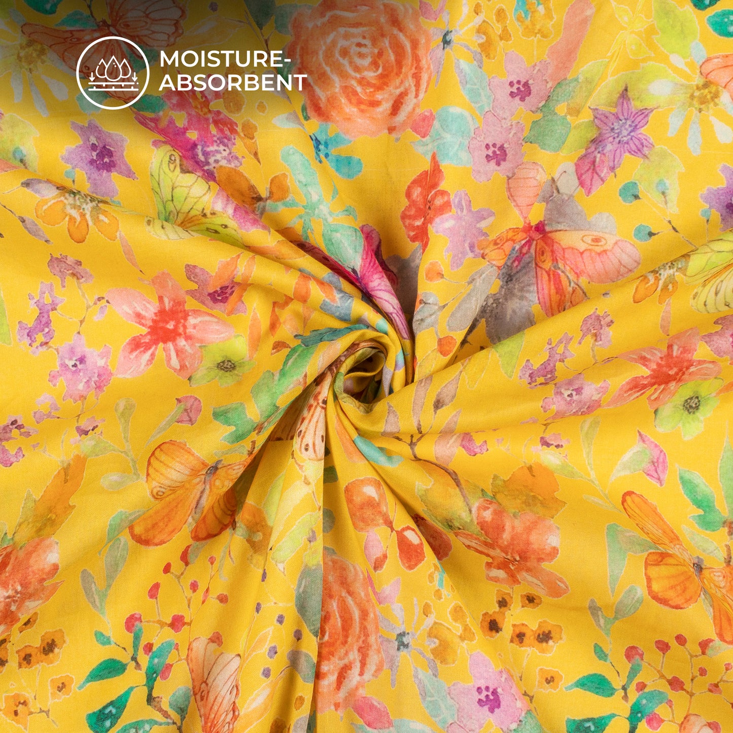 Multi-Color Floral Digital Print Pure Cotton Mulmul Fabric