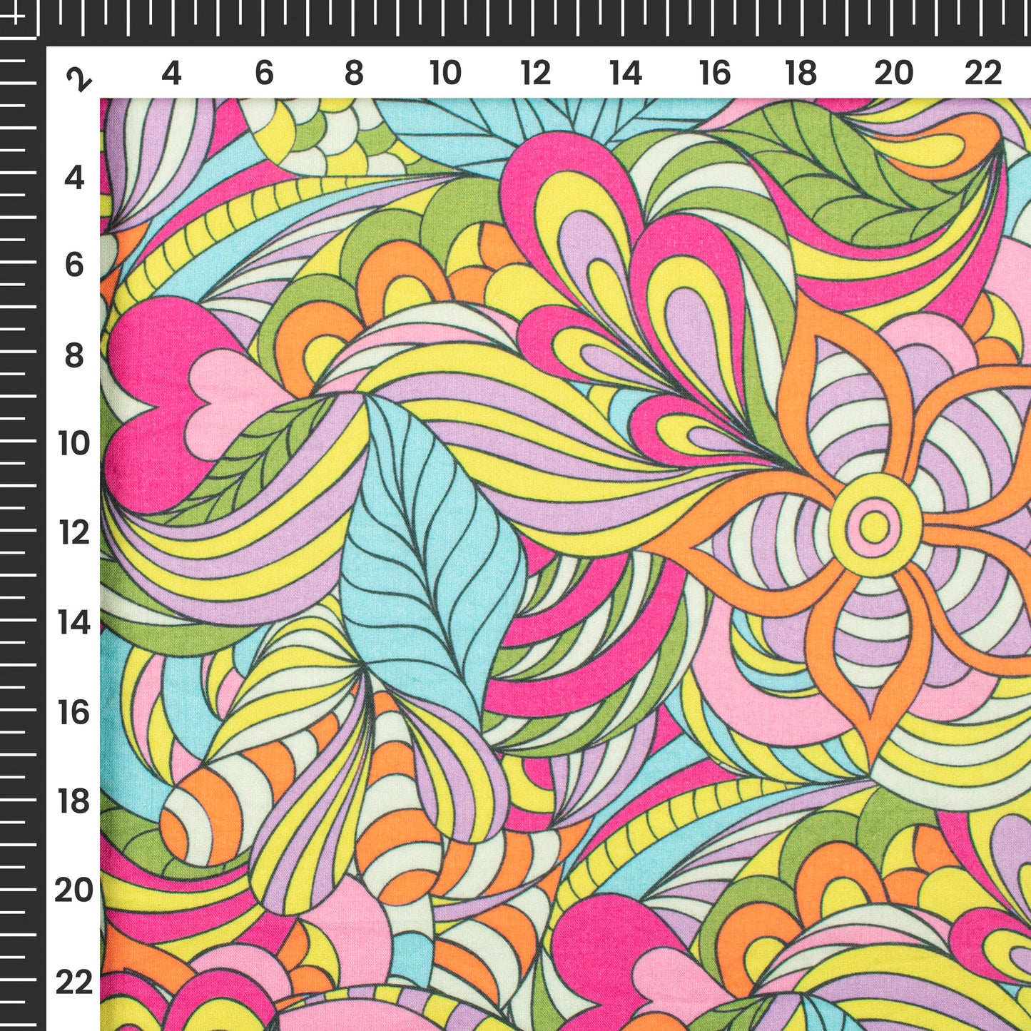 Baby Blue Floral Digital Print Cotton Cambric Fabric