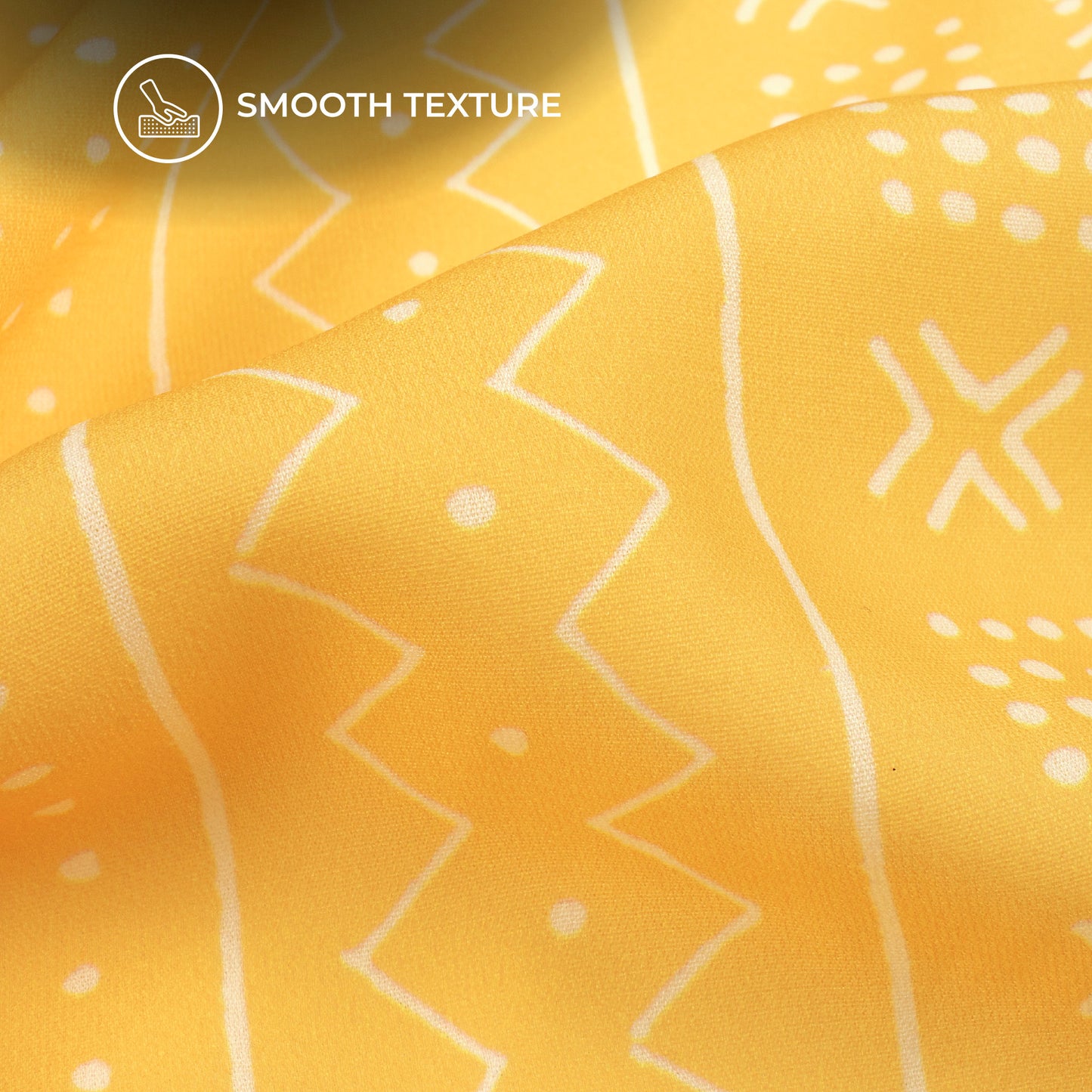 Mustard Yellow Traditional Digital Print BSY Crepe Fabric