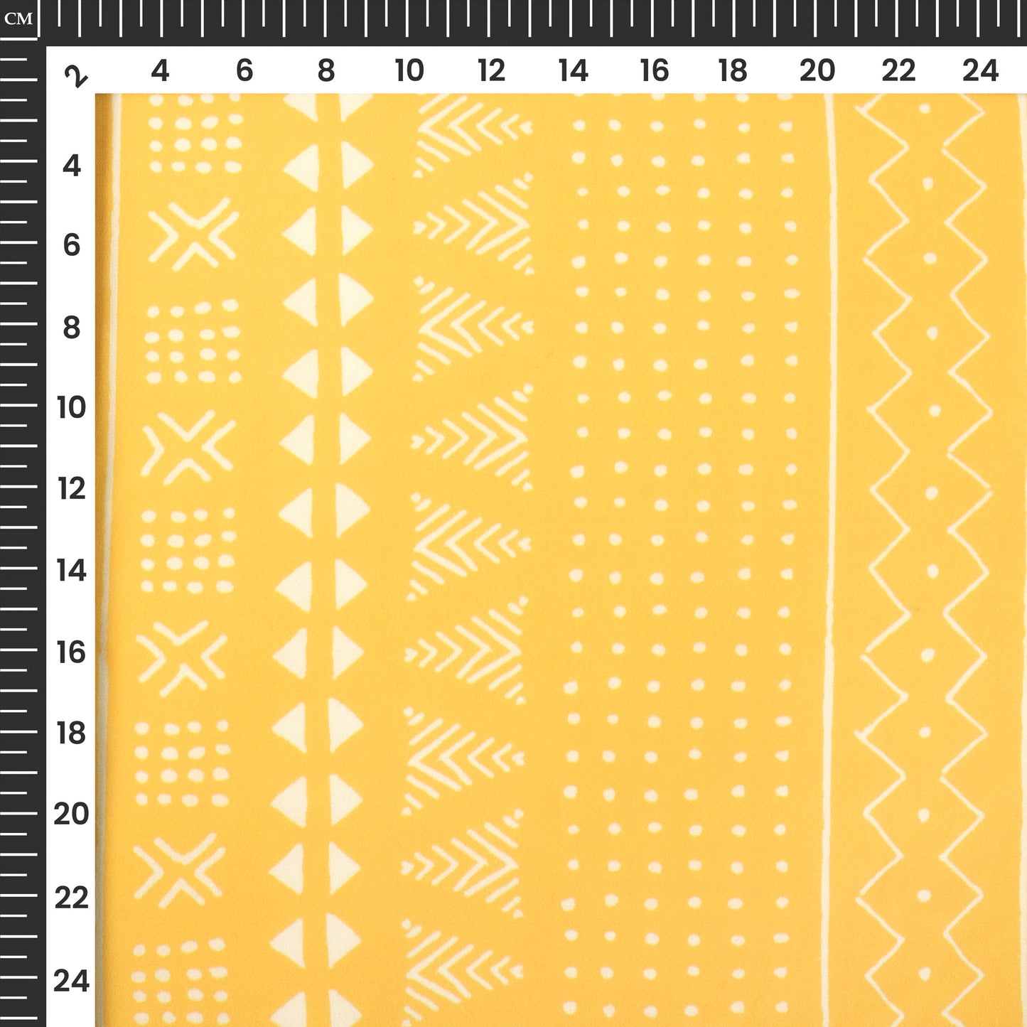 Mustard Yellow Traditional Digital Print BSY Crepe Fabric