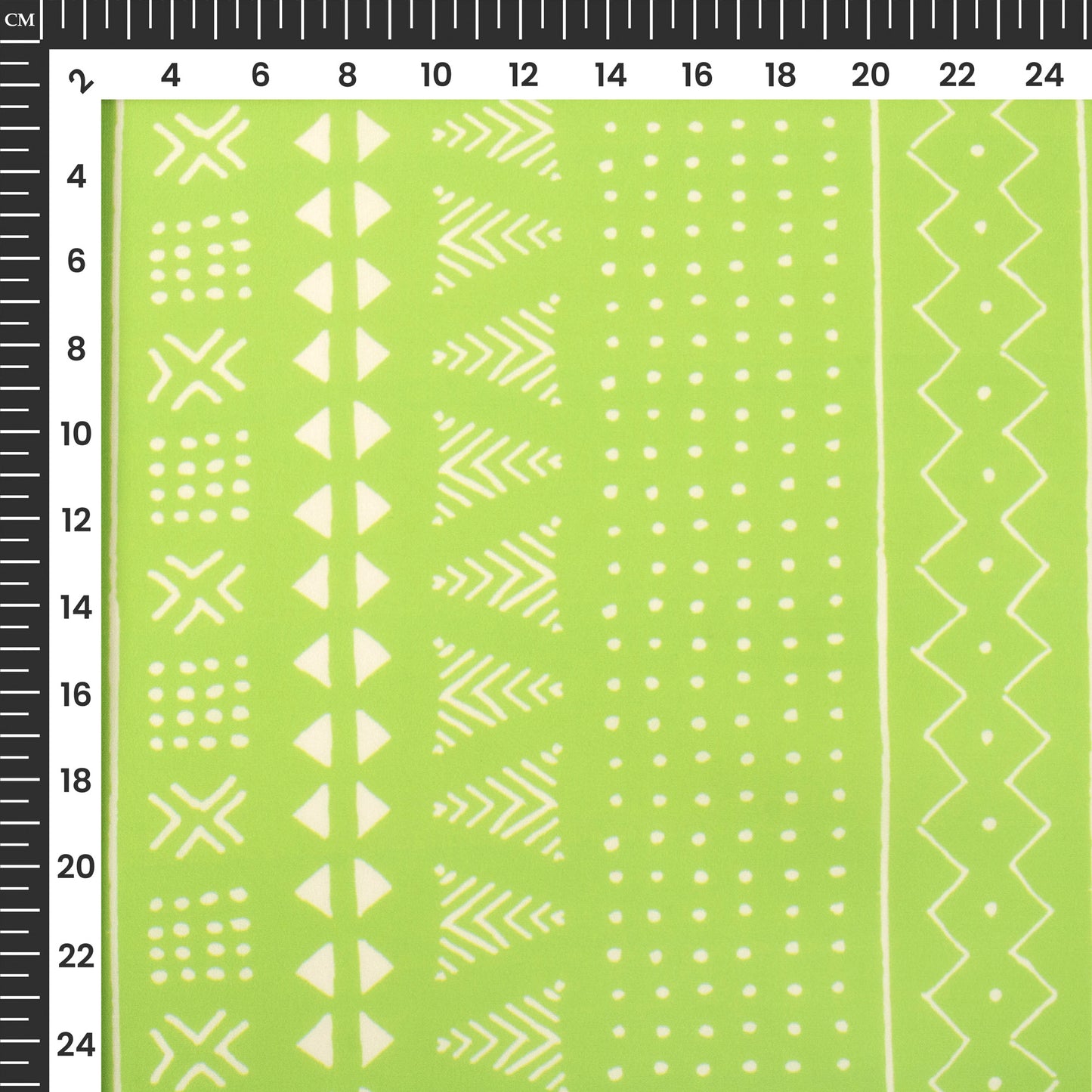 Lime Green Traditional Digital Print BSY Crepe Fabric