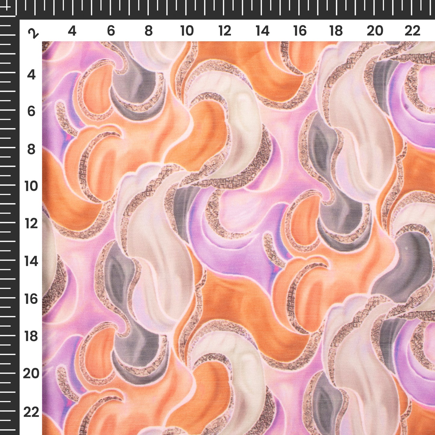 Lavender Purple Quirky Digital Print Chanderi Fabric