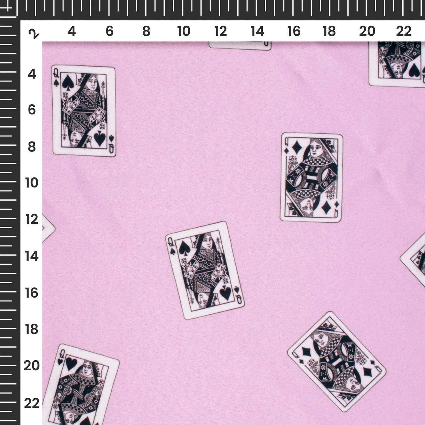 Lavender Purple Quirky Digital Print Charmeuse Satin Fabric (Width 58 Inches)