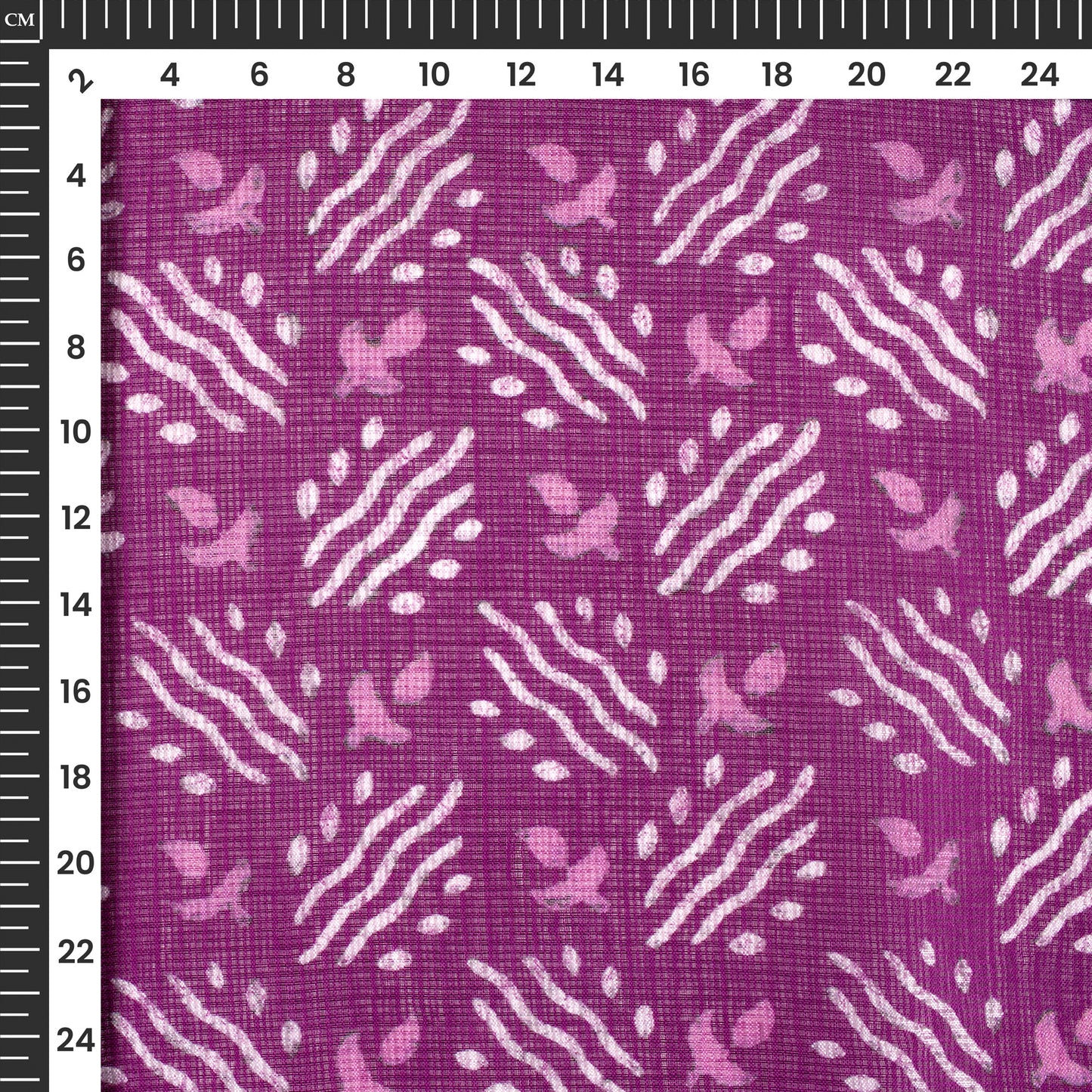 Violet purple Bandhanii Digital Print Kota Doria Fabric