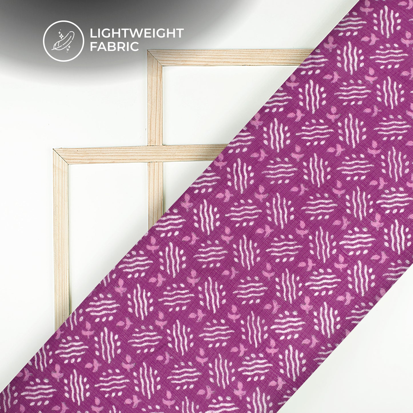Violet purple Bandhanii Digital Print Kota Doria Fabric