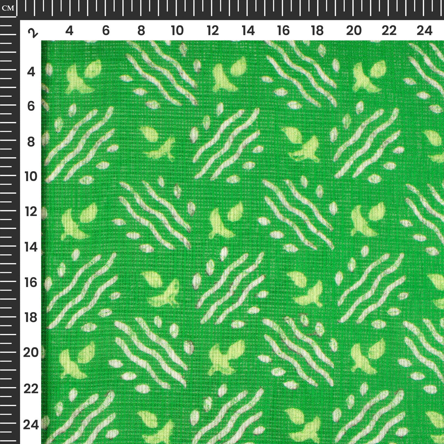 Parakeet Green Bandhanii Digital Print Kota Doria Fabric