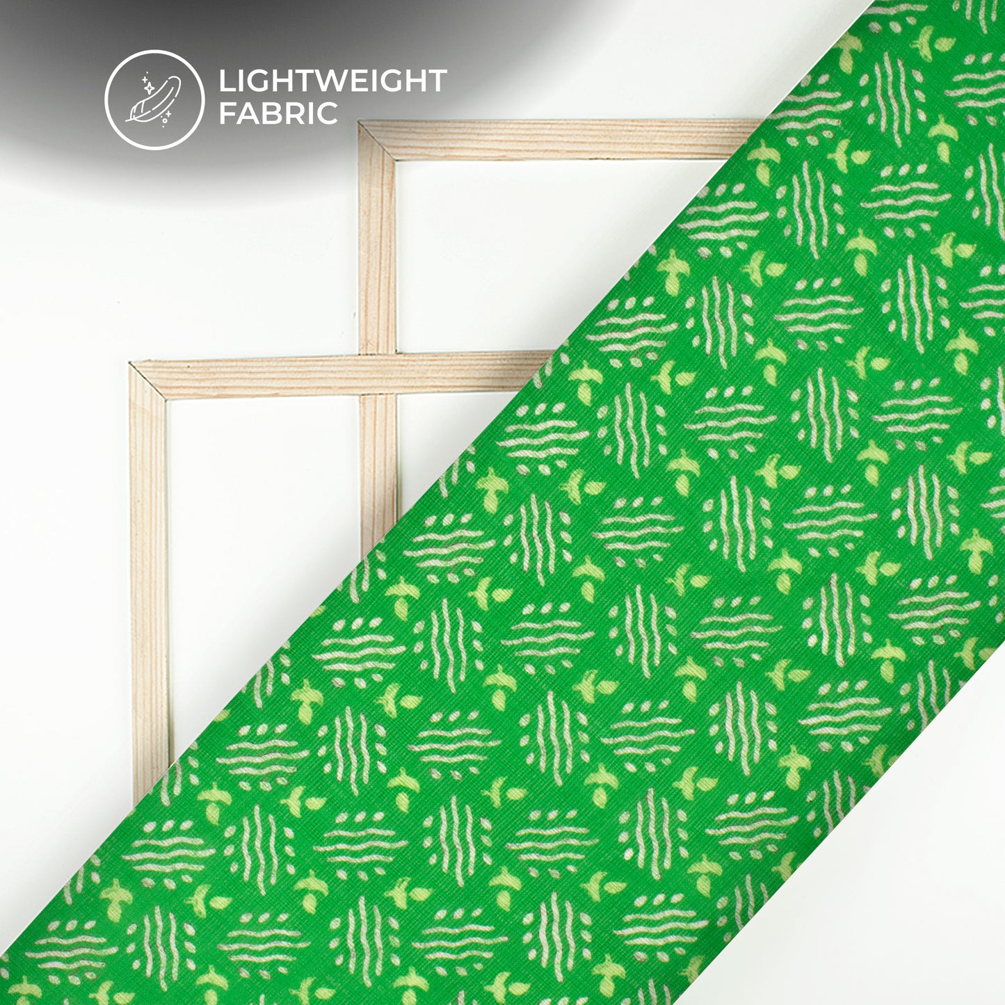Parakeet Green Bandhanii Digital Print Kota Doria Fabric