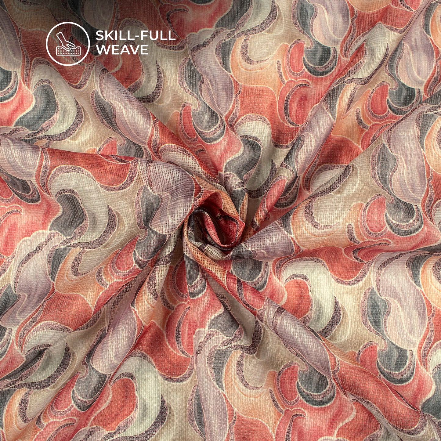 Mult-Color Geometrical Digital Print Kota Doria Fabric