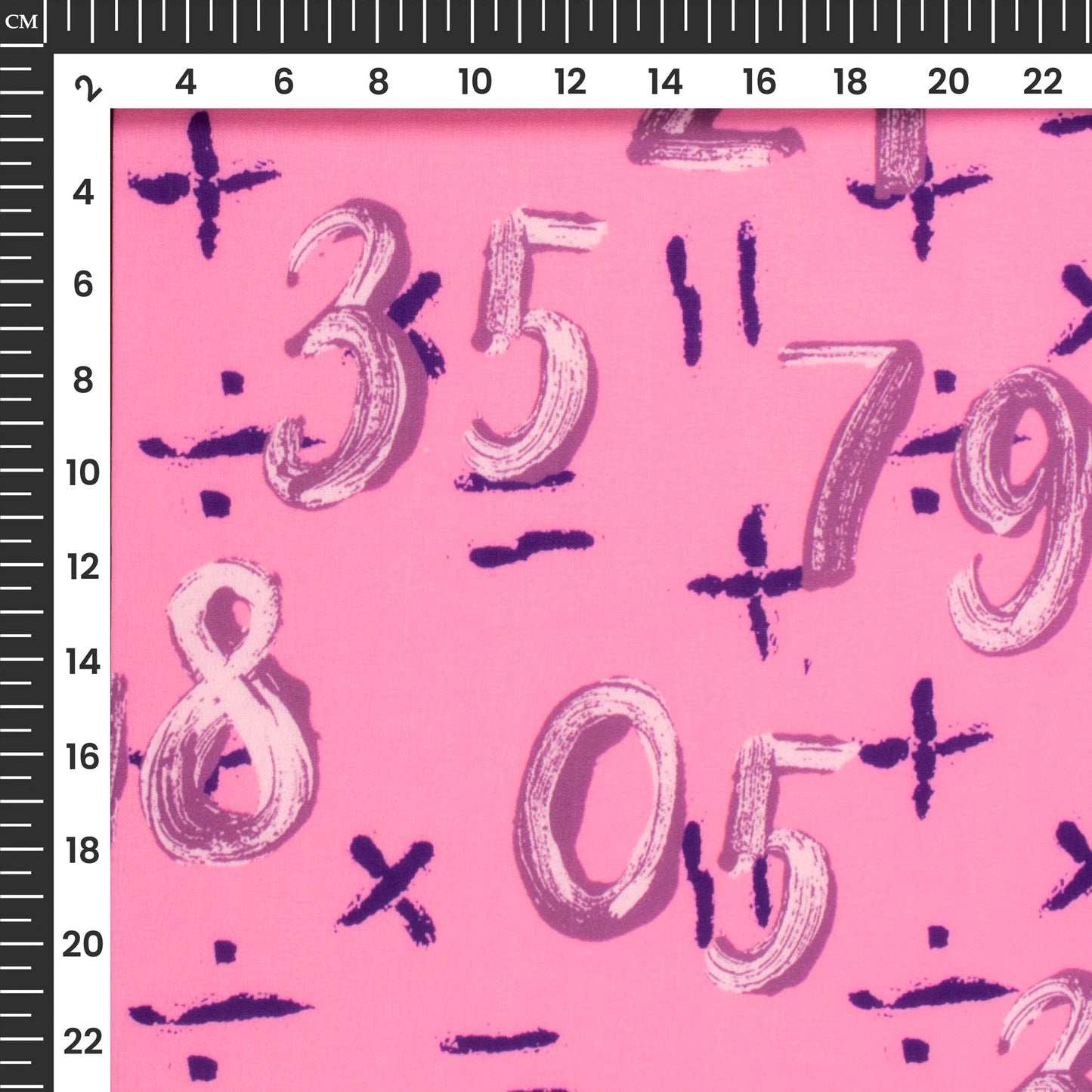 Pink Quirky Pattern Digital Print Muslin Fabric