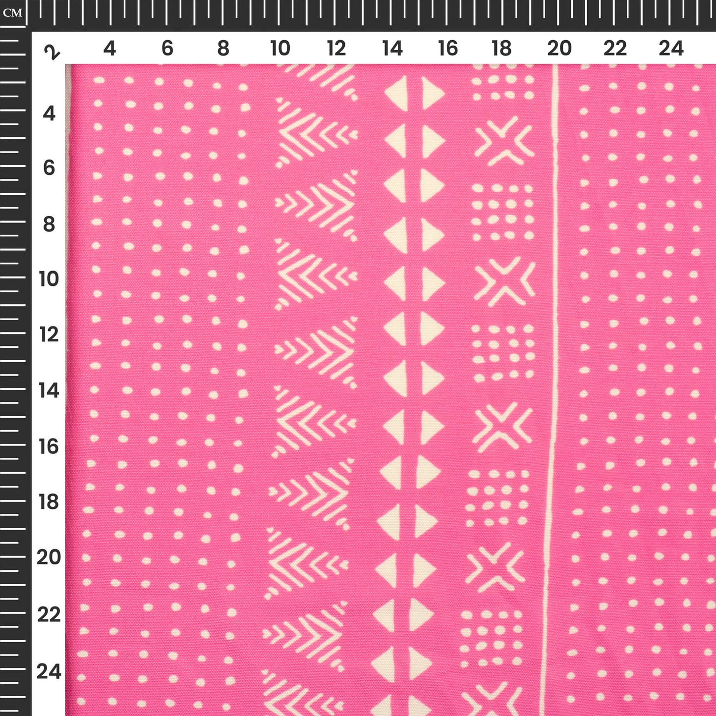 Hot Pink Traditional Digital Print Rayon Fabric