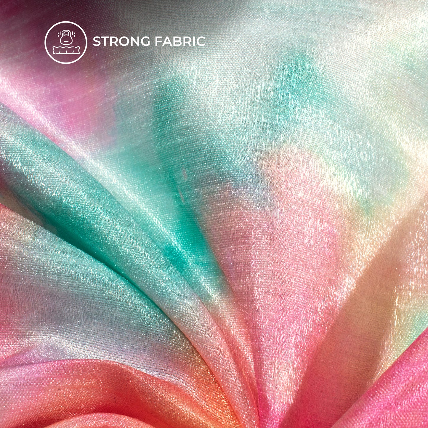 Pink Tye And Dye Pattern Digital Print Silk Satin Fabric